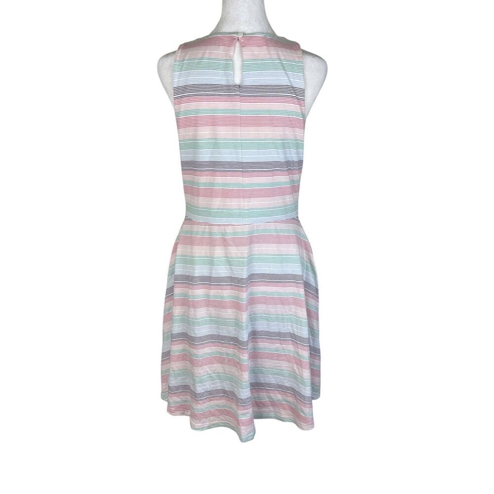 Pact Pastel Stripe Sleeveless Knit Dress Coastal Casual Beach Size Medium - Picture 4 of 6